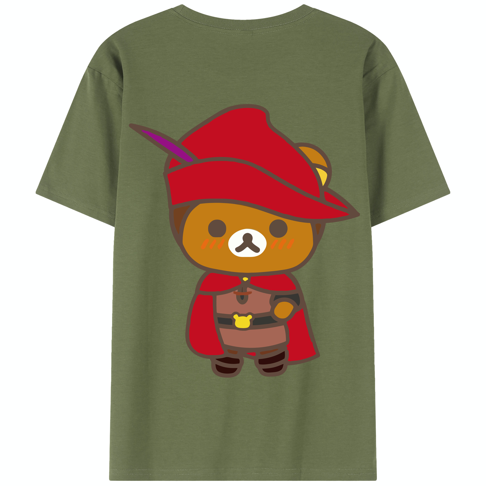 （画像用） リラックマ リラックマ キイロイトリ Rilakkuma Korilakkuma Kiiroitori 綿100％半袖Tシャツ（背面プリント）